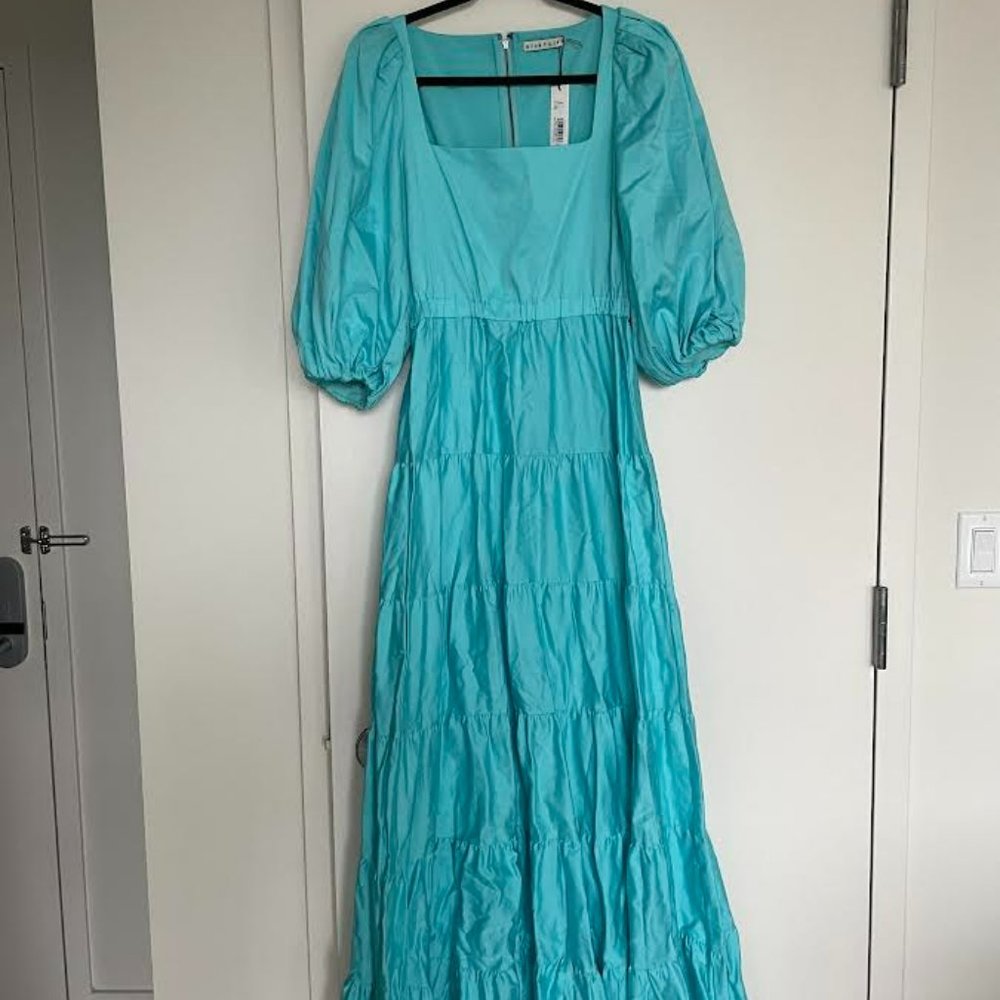 Alice + Olivia Aqua / Blue Ruffle Sleeve Dress - Size 6